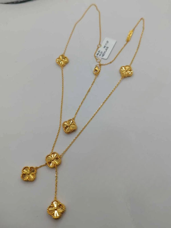 Real 21K Gold Clover Necklace