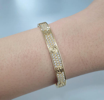 Genuine 18K Gold Love Bangle Solid