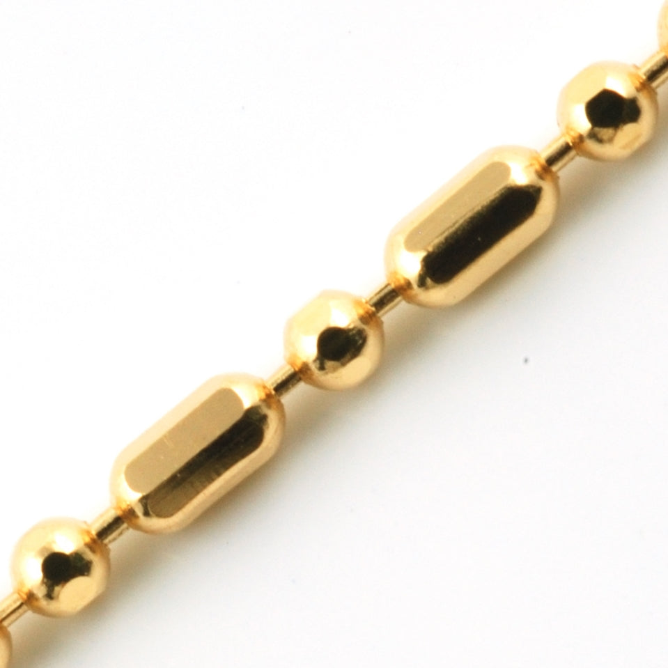 18K YG MIX BALL CHAIN