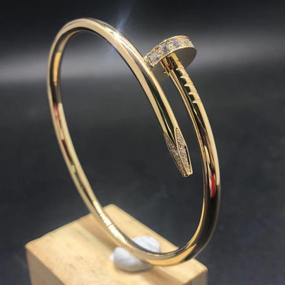 Genuine 18K Gold Nail Bangle- SOLID