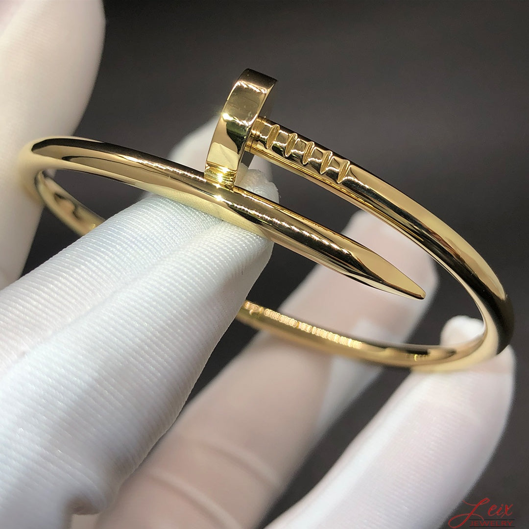 Genuine 18K Gold Nail Bangle- SOLID