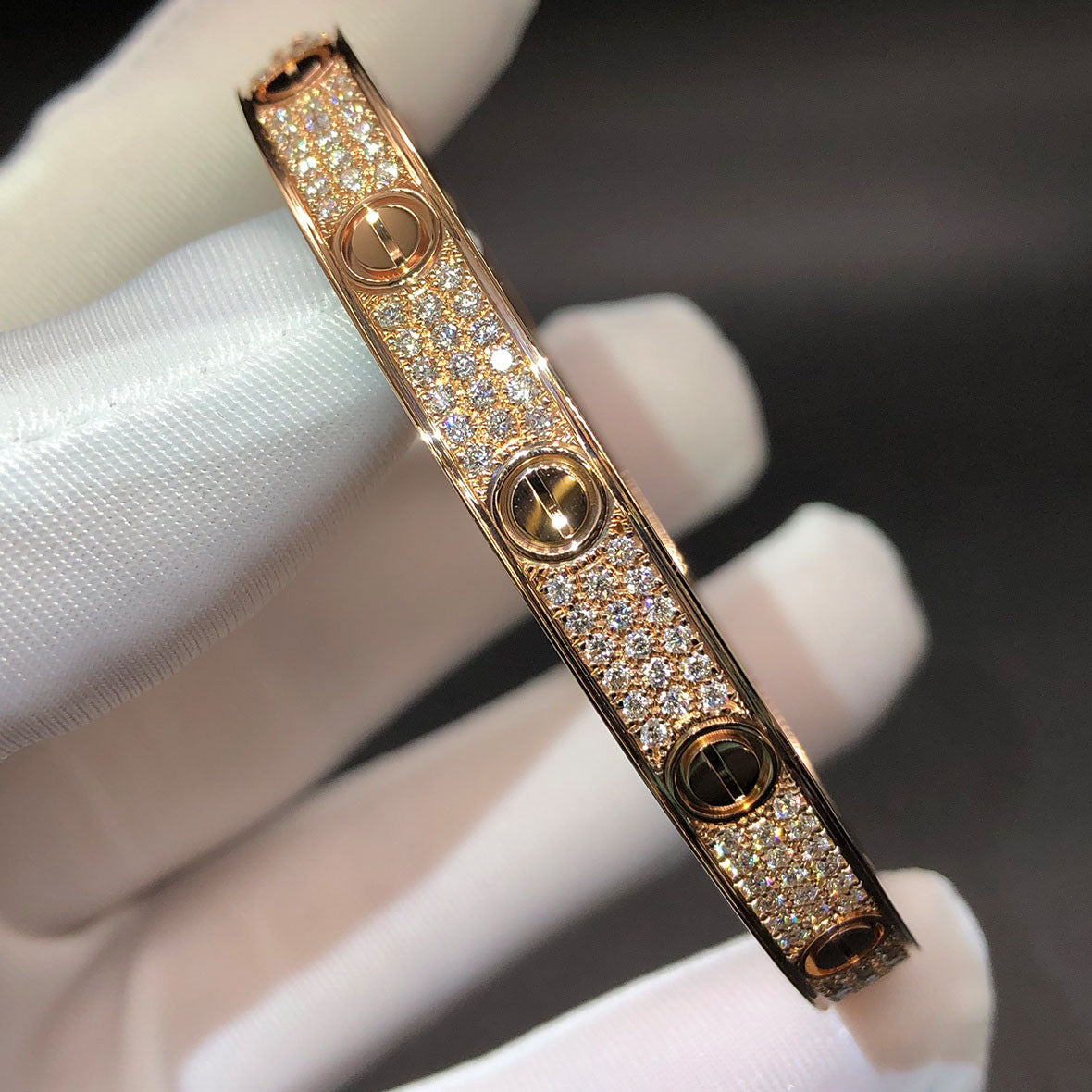 Genuine 18K Gold Love Bangle Solid