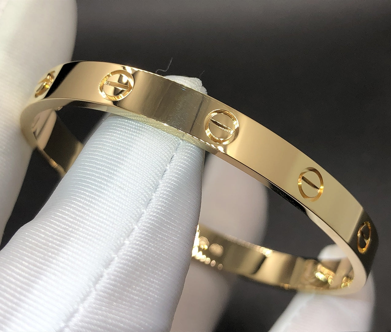 Genuine 18K Gold Love Bangle Solid