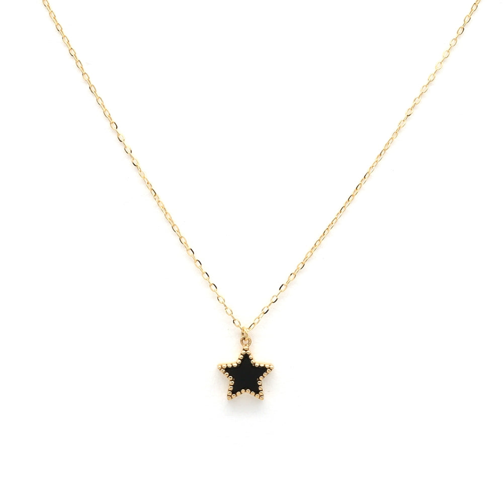 18K Gold Star Pendant Necklace