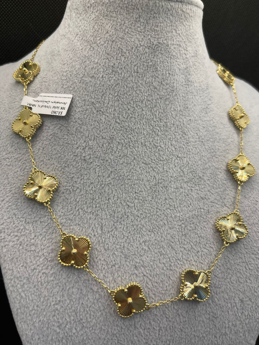 18K Solid Gold 10Motif Necklace