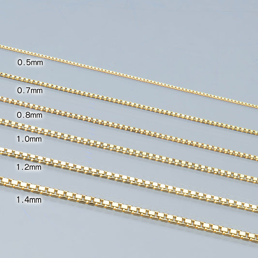 18K YG BOX CHAIN(VENETIAN)