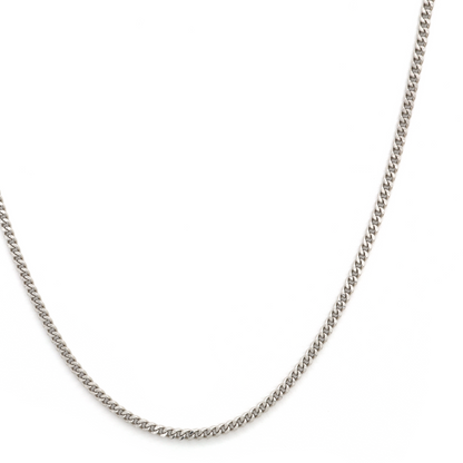 PT950 CURB CHAIN 2 CUT NECKLACE- Authentic Japan