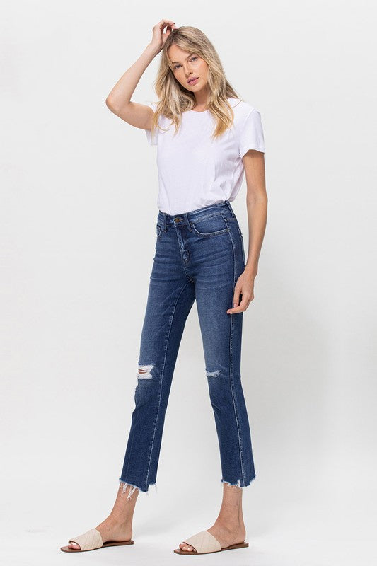 MID RISE CROP SLIM STRAIGHT MEDIUM Jennylyn Collection