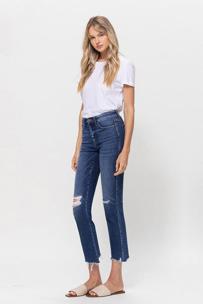 MID RISE CROP SLIM STRAIGHT MEDIUM Jennylyn Collection