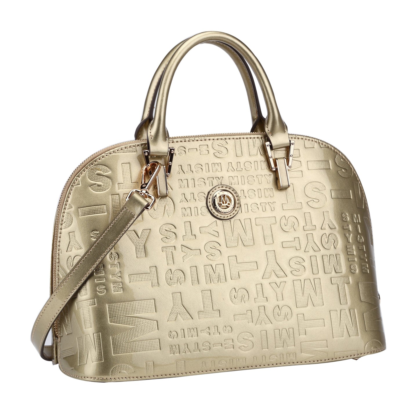 Misty Metallic Shine Top Handle Leather Bag - Made in Italy [MVH5317] Jennylyn Collection