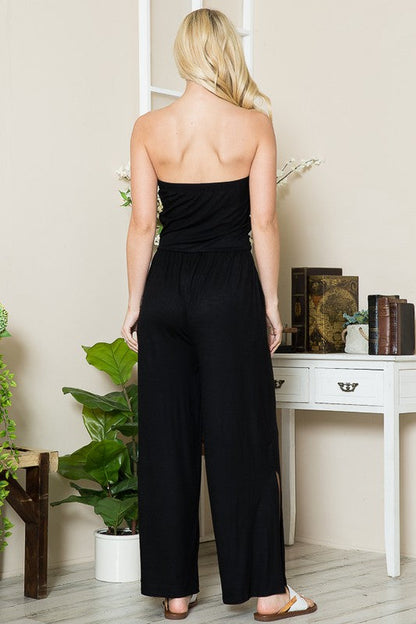 Wide Leg Jumpsuit wit Pockets-2 Colors Jennylyn Collection