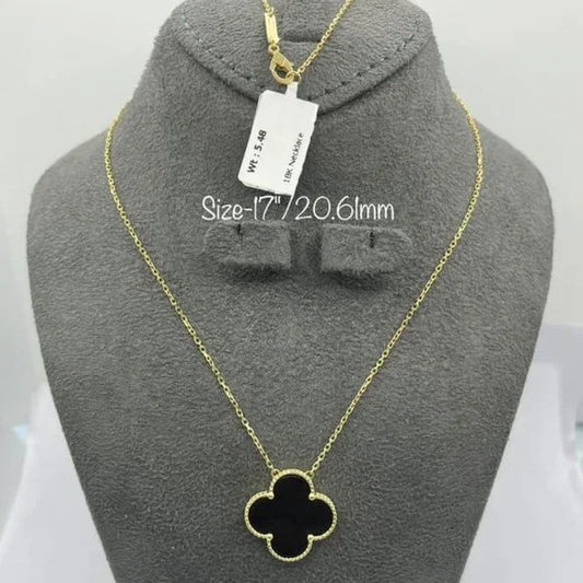 Real 18K Gold VCA-Inspired Necklace 21MM