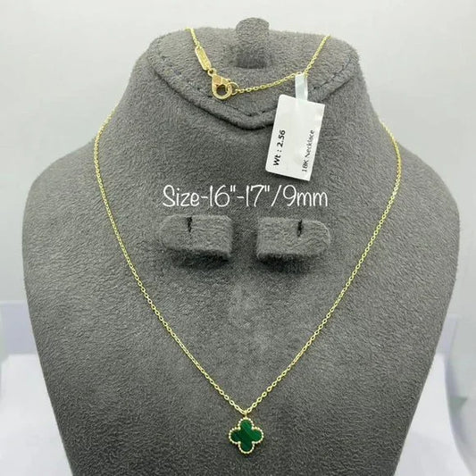 Real 18K Gold VCA-Inspired Necklace 9mm