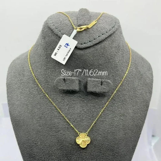 Real 18K Gold VCA-Inspired Necklace 12MM