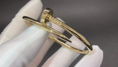 Genuine 18K Gold Nail Bangle- SOLID