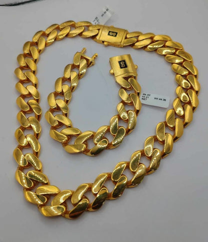 Real 21K Gold Monaco Chain